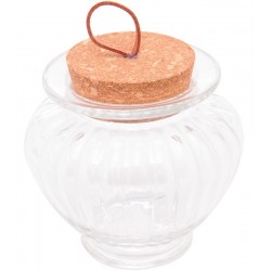 Pote 300ml De Vidro Com Tampa De Rolha E Puxador Classic